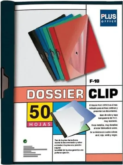 DOSSIER PINZA PLUS A4 PP 50H NEGRO