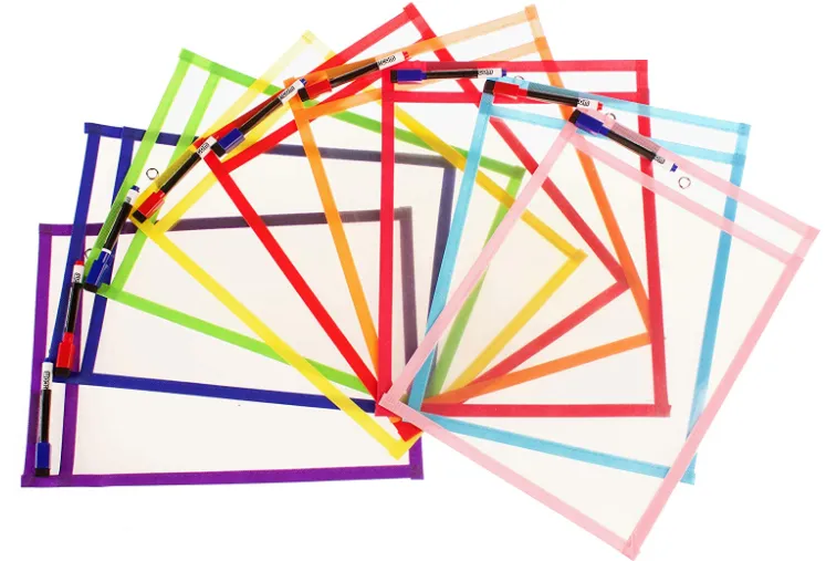FUNDAS PROFESOR TRANSPARENTES REUTILIZABLES COLORES PACK 10 UND