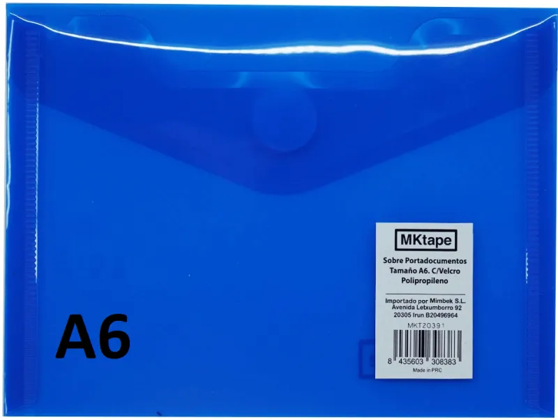 SOBRE VELCRO PP A6 (12X16) AZUL