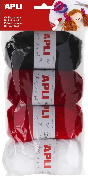 OVILLOS LANA TONOS ROJOS PACK 4UNID.