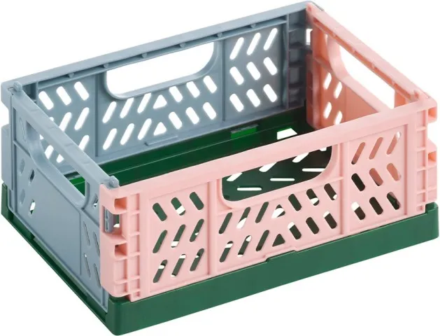 CAJA PLEGABLE Y APILABLE TRICOLOR KAKI