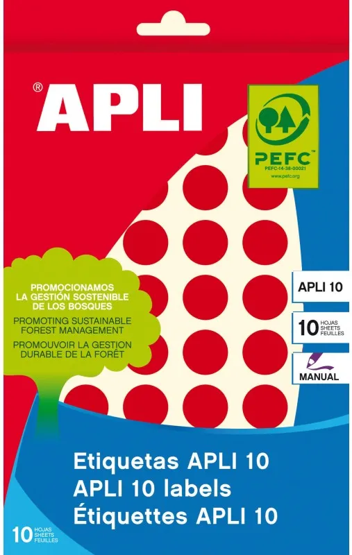 ETIQUETA APLI SOBRE ROJAS 16MM