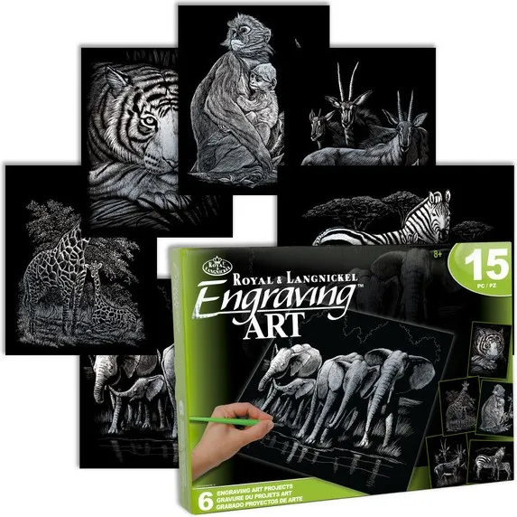 Caja Grabado Fauna 15 Piezas