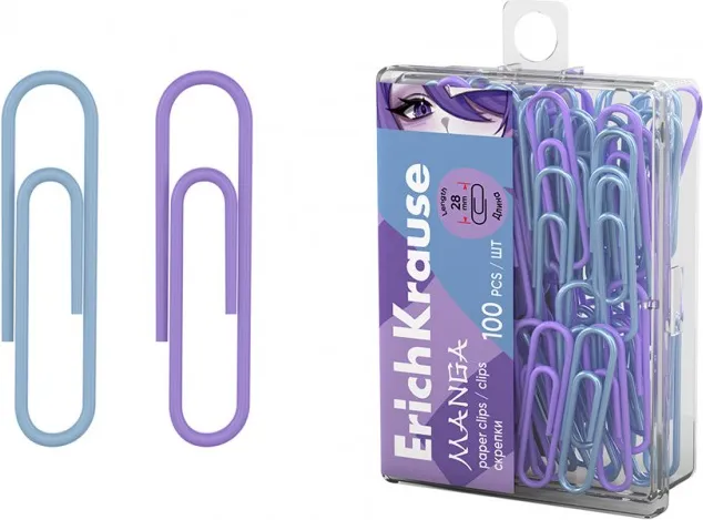 Clips Plastico Colores Manga Erich Krause 28MM C/100