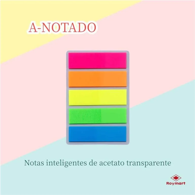 Señalizador Acetato 5 Colores 100 Notas