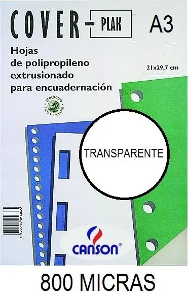 Portada A3 Cov-Plak 800 Micras Transparente