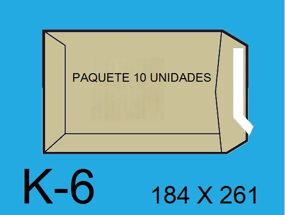BOLSA ENVIO 184X261 K-6 KRAFT 10un
