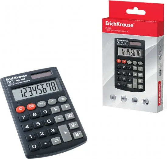 CALCULADORA BOLSILLO 8 DIGITOS ERICH KRAUSE PC-102 NEGRO