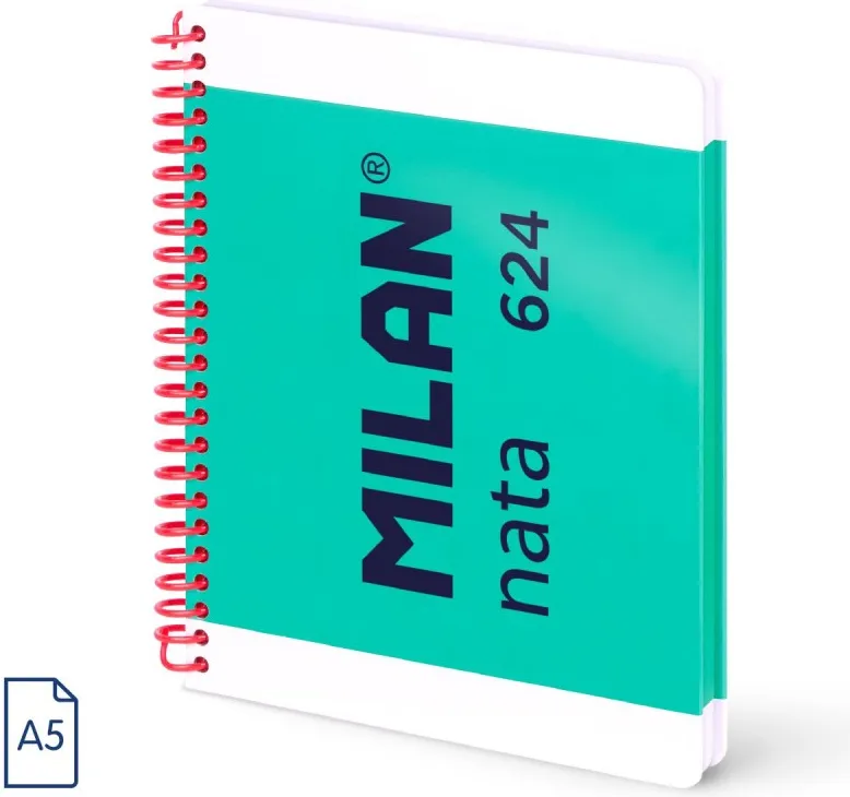 BLOC ESPIRAL MILAN A5 80H. CDO 5X5. SERIE NATA 624 VERDE