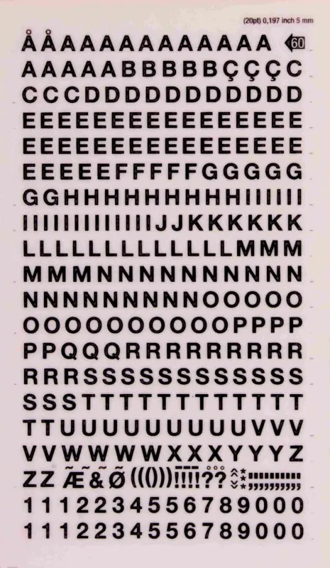 LETRAS Y NUMEROS APLI TRANSFERIBLES  5mm