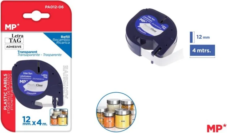 CINTA TAG PLASTICO TRANSPARENTE
