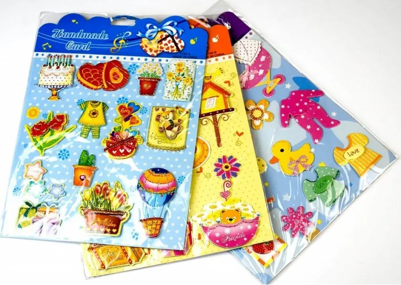 PEGATINAS 2D CON PURPURINA