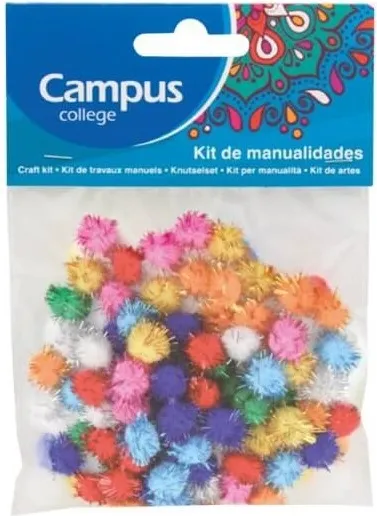 SET MANUALIDADES CAMPUS POMPON GLITTER