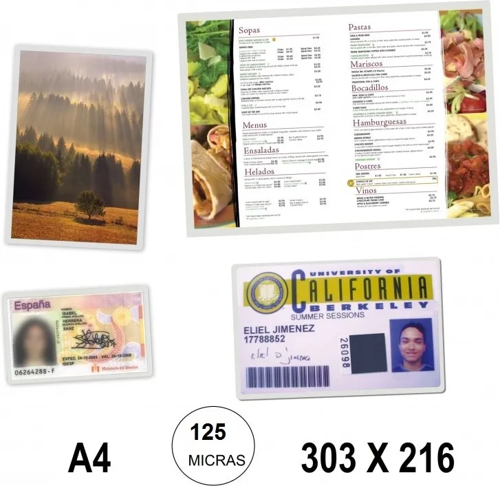 Funda Plastificar PLUS A4 125MICRAS C/100