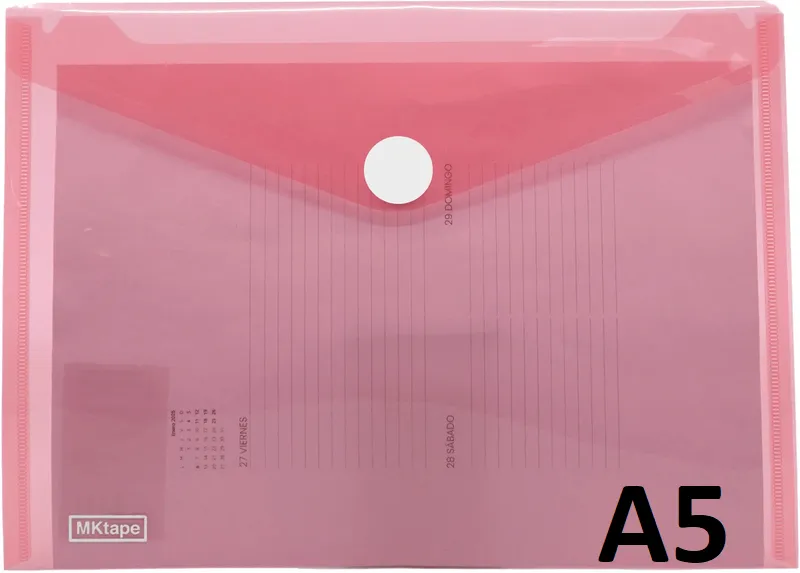 Sobre Velcro Pp A5 (17X24) Rosa Pastel