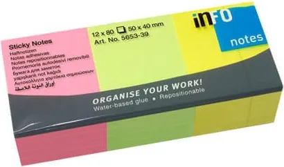 NOTAS ADHESIVAS NEON 50X40 COLORES SURTIDO