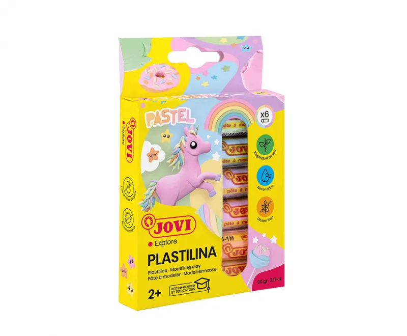 PLASTILINA JOVI 6 BARRAS PASTEL 15gr