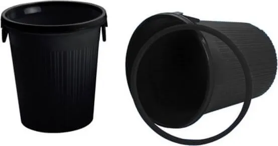 Papelera Campus Pp con Aro y Asa  Negra
