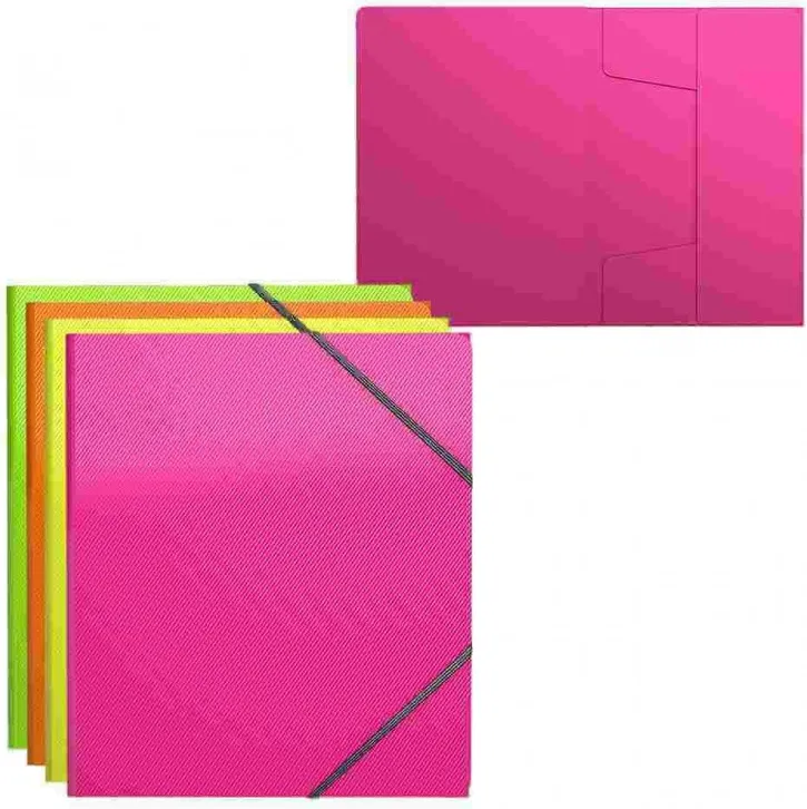 CARPETA SOLAPA Y GOMAS PP A5+NEON