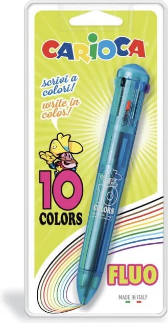 BOLÍGRAFO CARIOCA 10 COLORES FLUOR