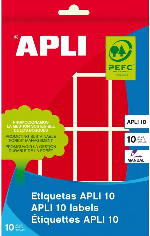 ETIQUETA APLI SOBRE ROJAS 25X40