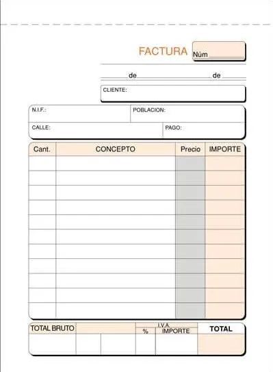 TALONARIO FACTURA OCTAVO SIMPLE T-46