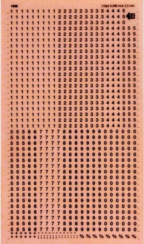 Numeros APLI Transferibles  2,5MM