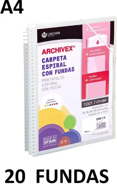 CARPETA 20 FUNDAS A4 ESP.CANGURO ARCHIVEX STAR INCOLORO
