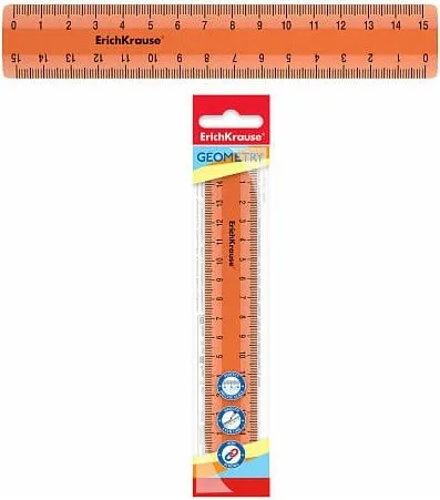 Regla  Plástico 15 Cm Neón Naranja