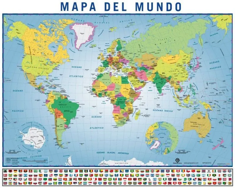 MAPA MUNDO POSTER 40X50CM