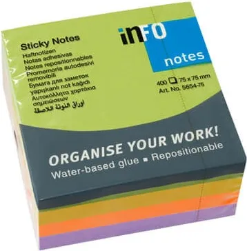 NOTAS ADHESIVAS CUBO 75X75 SPRING