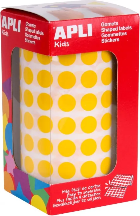 Gomets Círculo en Rollo Amarillo 10.5MM