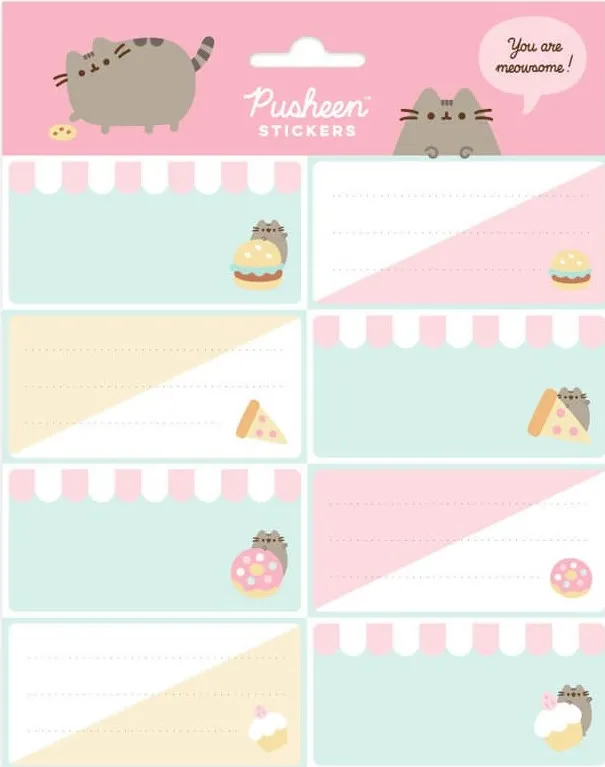 ETIQUETAS ESCOLARES PUSHEEN FOODIE