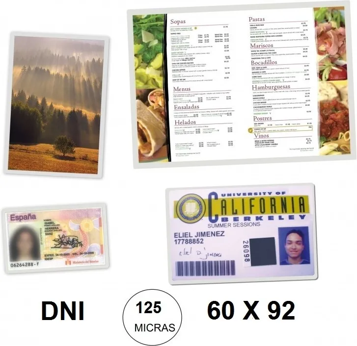 Fundas Plastificar PLUS 60X92 Dni 125MICRAS C/100