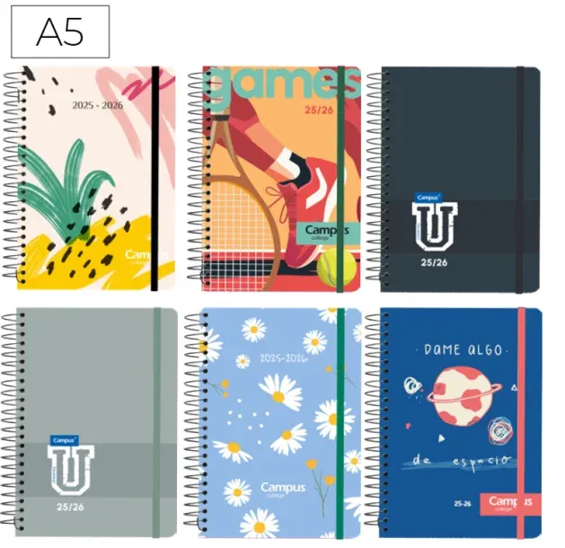 Agenda Esc.campus A5 Sv Tapa Forrada 25-26 Fantasía