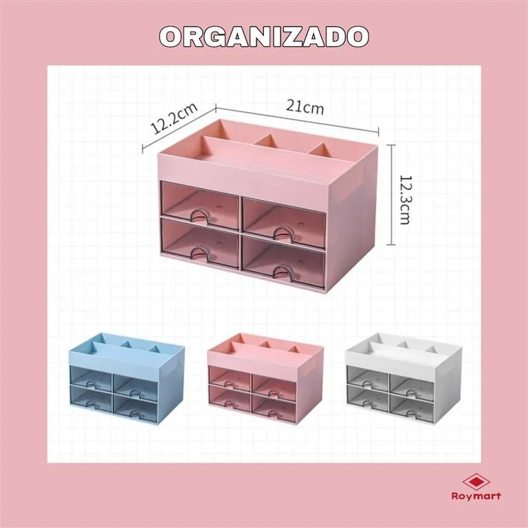 ORGANIZADOR SOBREMESA HORIZONTAL 4 CAJONES