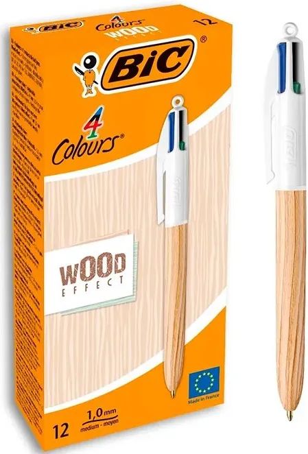 BOLIGRAFO BIC 4 COLORES WOOD STYLE