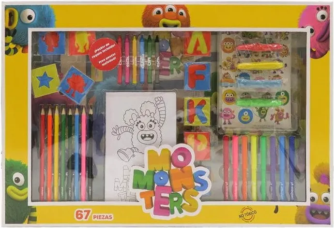 ESTUCHE PINTURAS 67 PIEZAS MOMONSTER