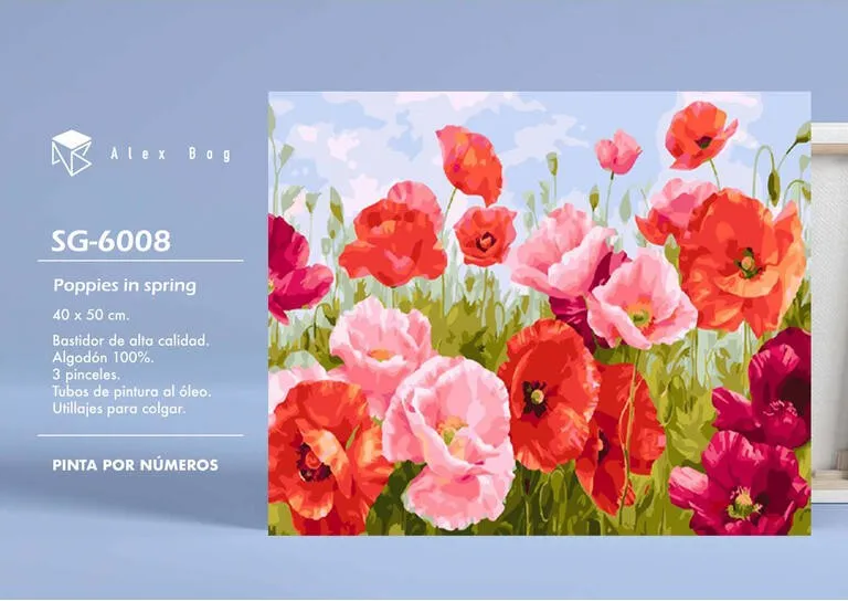 PINTAR POR NUMEROS POPPIES IN SPRING