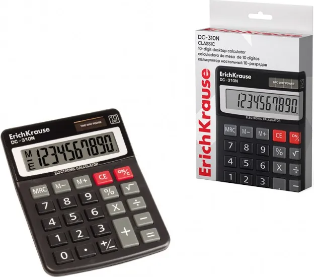 CALCULADORA MESA 10 DIGITOS ERICH KRAUSE DC-310N NEGRA