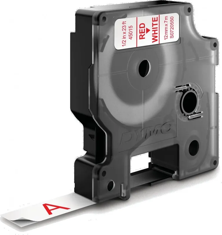 Cinta Dymo D1 12X7 Rojo/Blanco