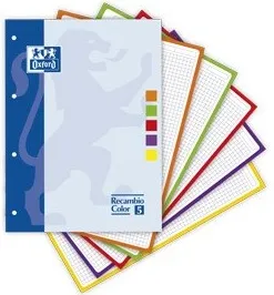 RECAMBIO A4 OXFORD 5X5 CUADRO 5 COLORES