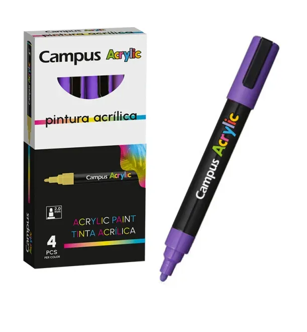 ROTULADOR ACRILICO CAMPUS VIOLETA (4 UNID)