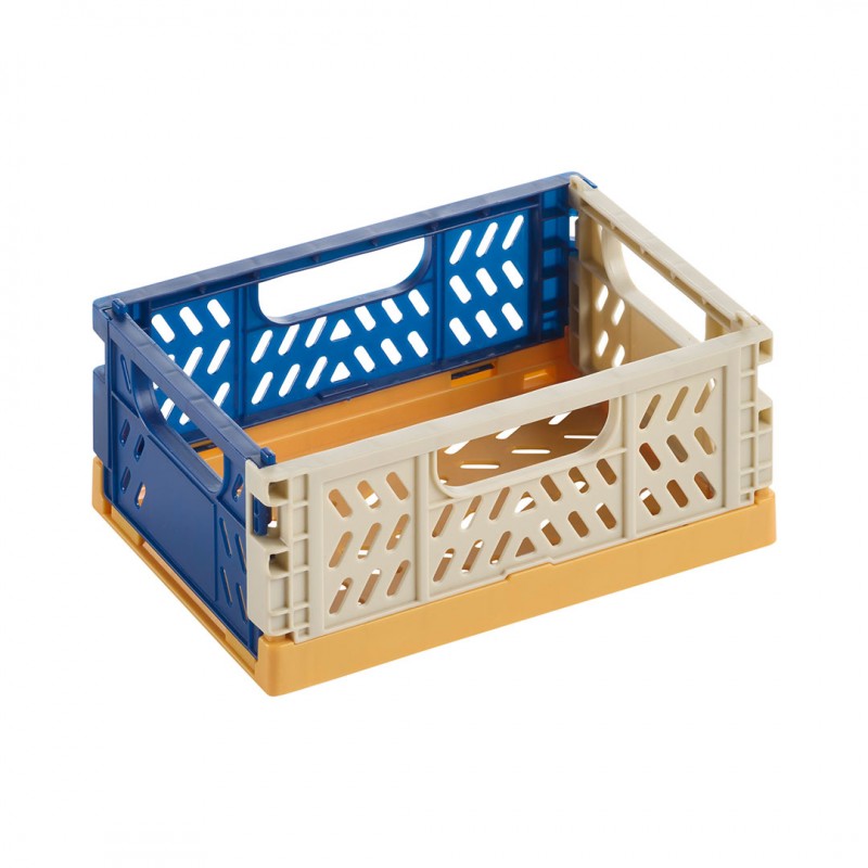 Caja Plegable y Apilable Tricolor Mostaza